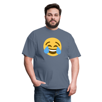 😂 Face with Tears of Joy (Twemoji) Unisex Classic T-Shirt - denim