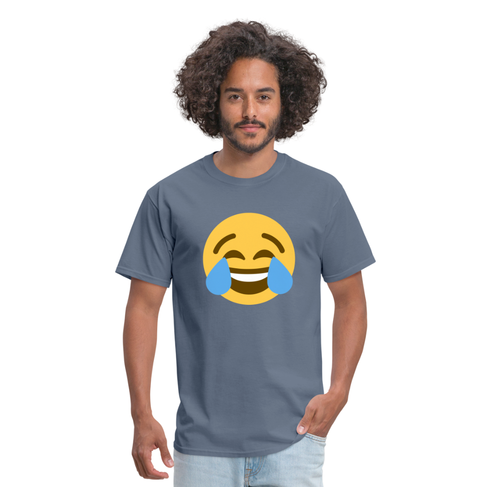 😂 Face with Tears of Joy (Twemoji) Unisex Classic T-Shirt - denim