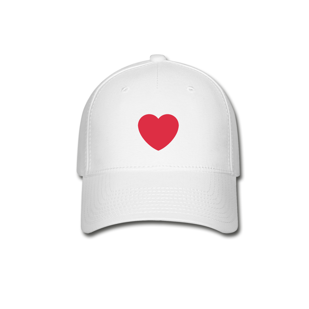 ❤️ Red Heart (Twemoji) Baseball Cap - white
