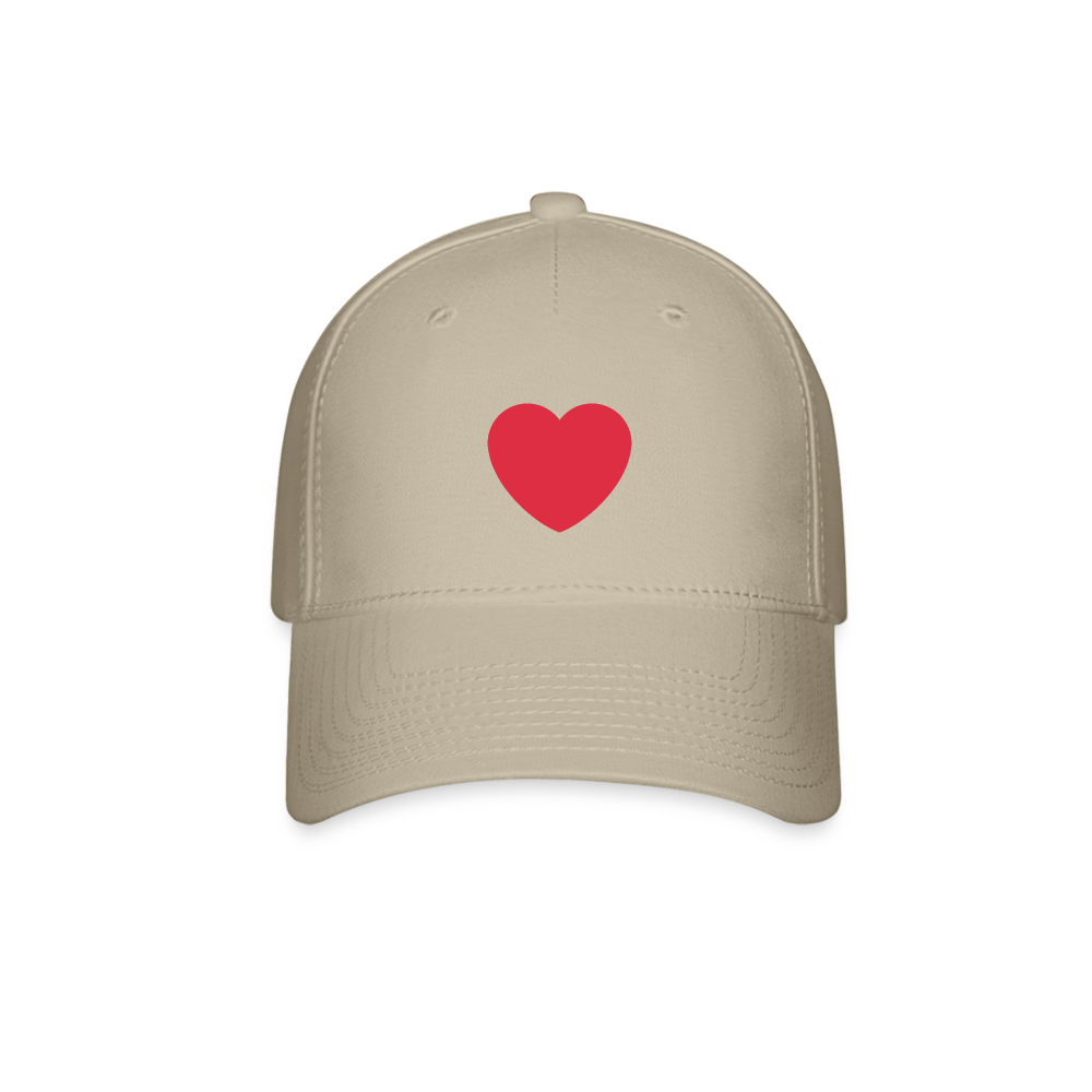 ❤️ Red Heart (Twemoji) Baseball Cap - khaki