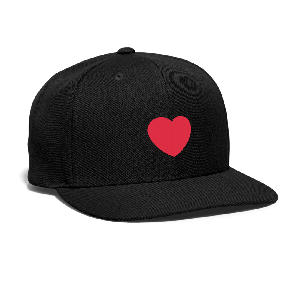 ❤️ Red Heart (Twemoji) Snapback Baseball Cap - black