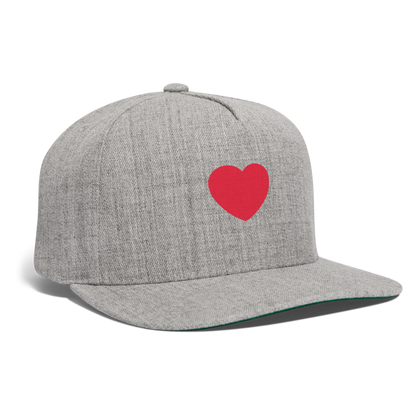 ❤️ Red Heart (Twemoji) Snapback Baseball Cap - heather gray