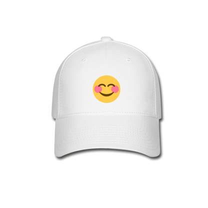 😊 Smiling Face with Smiling Eyes (Twemoji) Baseball Cap - white