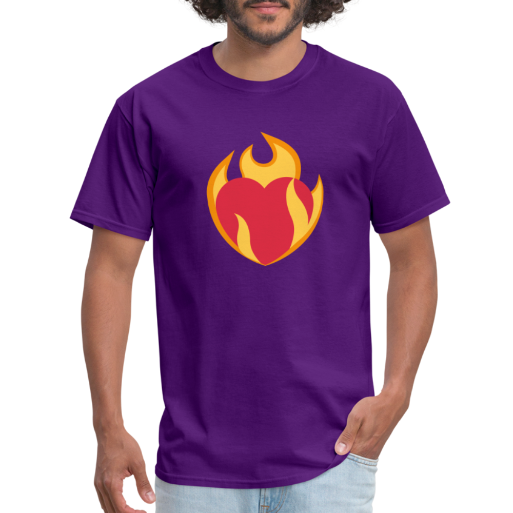 ❤️‍🔥 Heart on Fire (Twemoji) Unisex Classic T-Shirt - purple