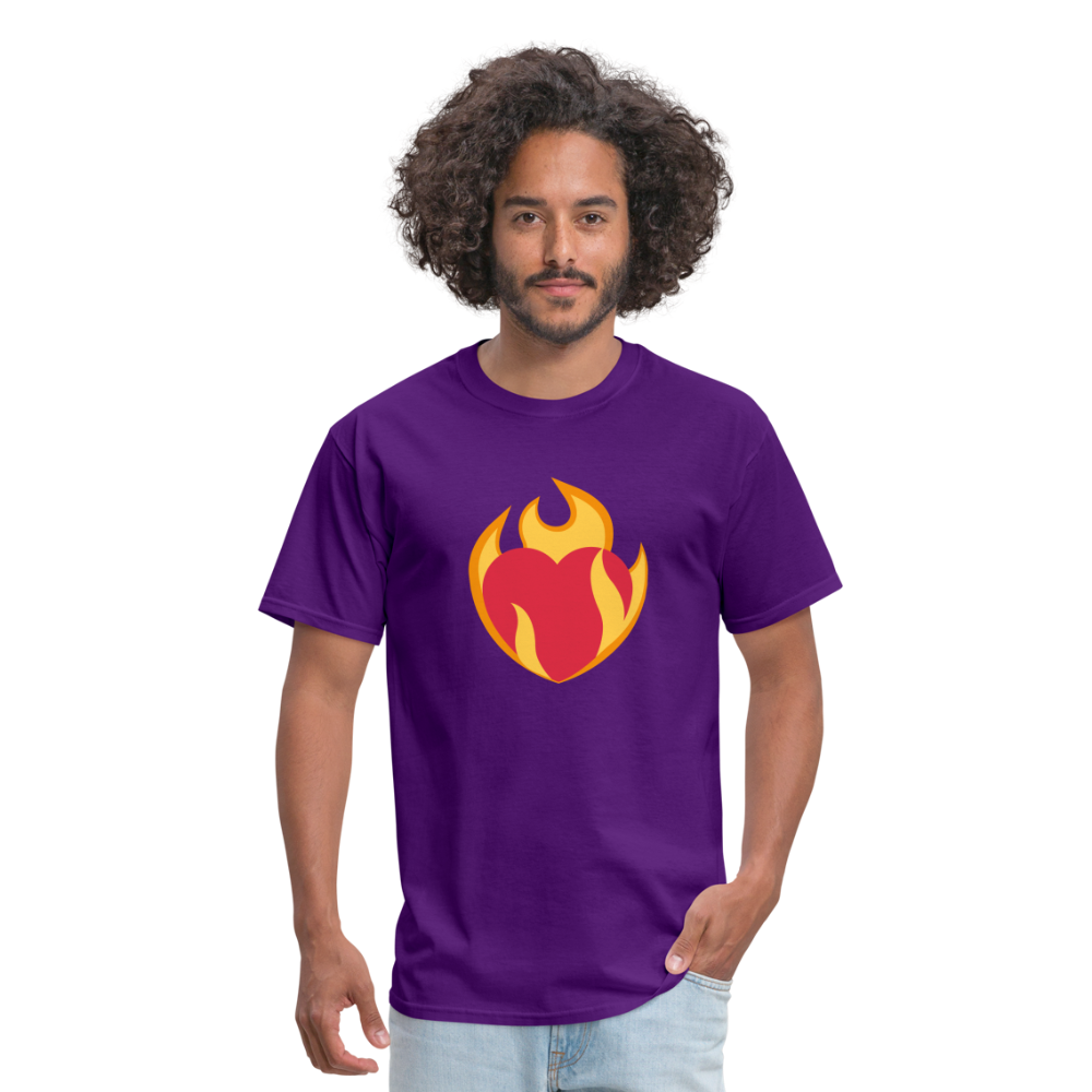 ❤️‍🔥 Heart on Fire (Twemoji) Unisex Classic T-Shirt - purple