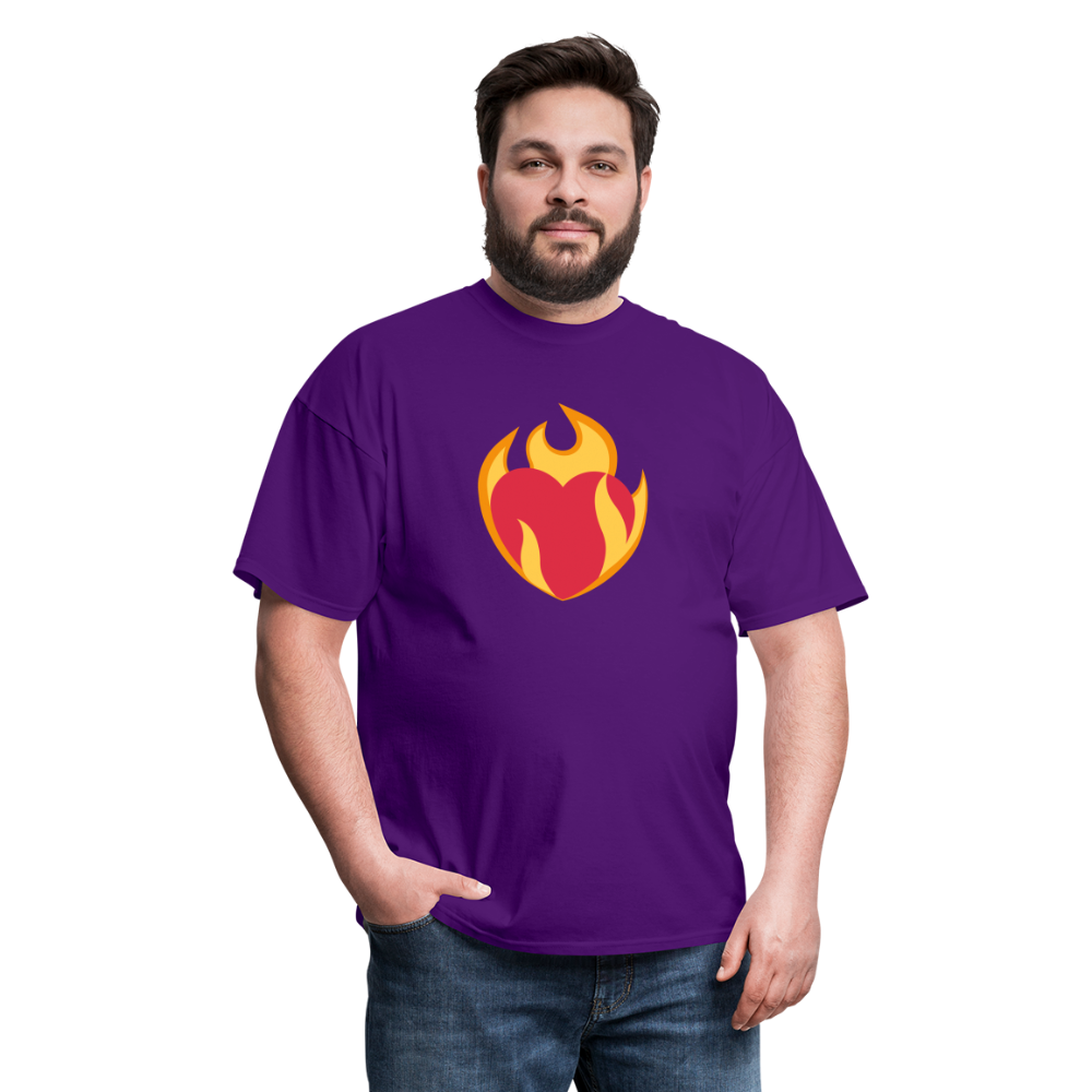 ❤️‍🔥 Heart on Fire (Twemoji) Unisex Classic T-Shirt - purple