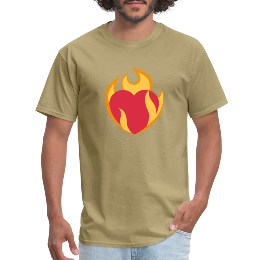 ❤️‍🔥 Heart on Fire (Twemoji) Unisex Classic T-Shirt - khaki
