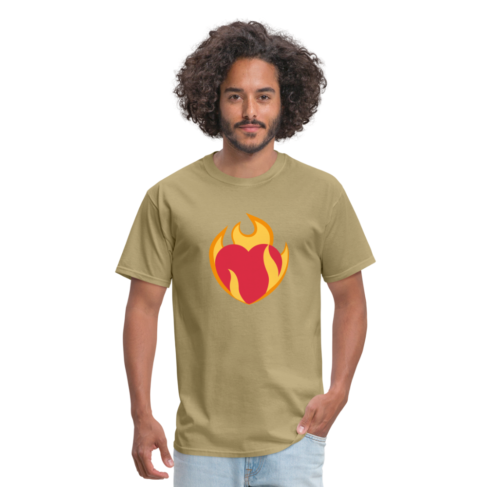 ❤️‍🔥 Heart on Fire (Twemoji) Unisex Classic T-Shirt - khaki