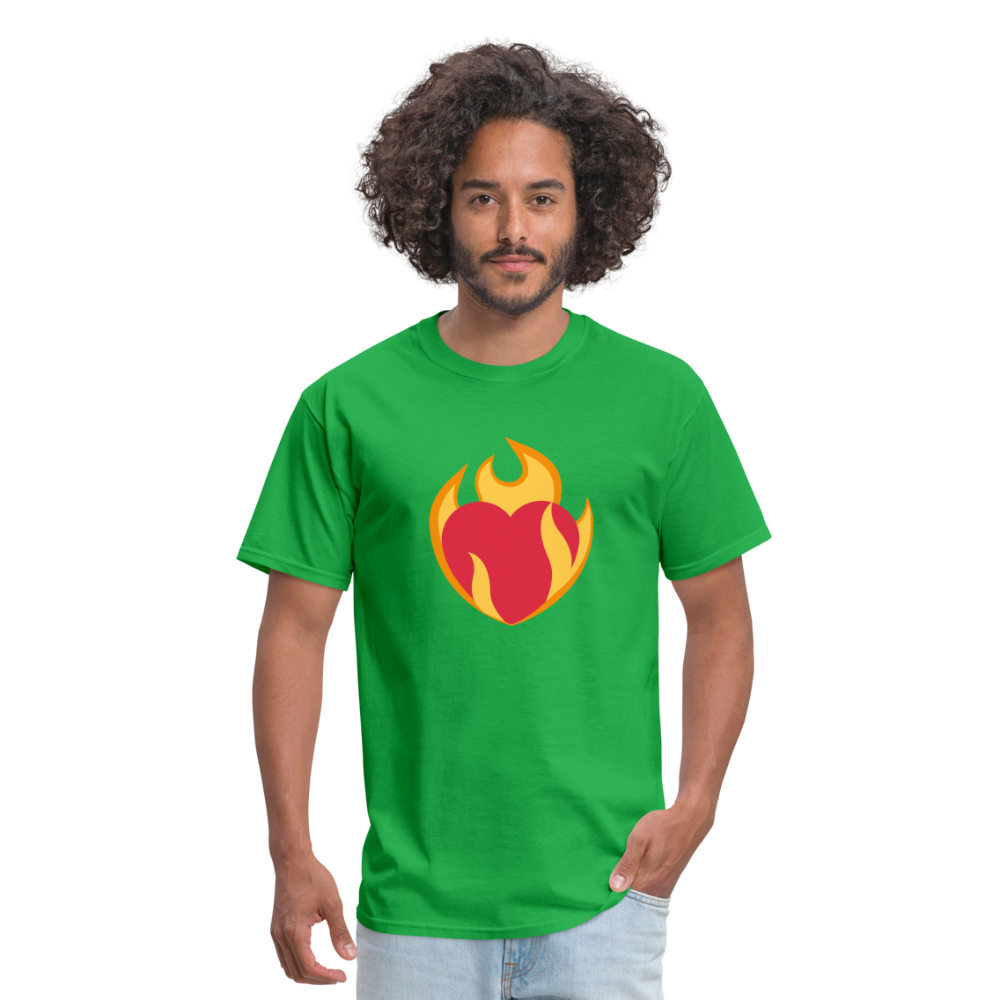 ❤️‍🔥 Heart on Fire (Twemoji) Unisex Classic T-Shirt - bright green