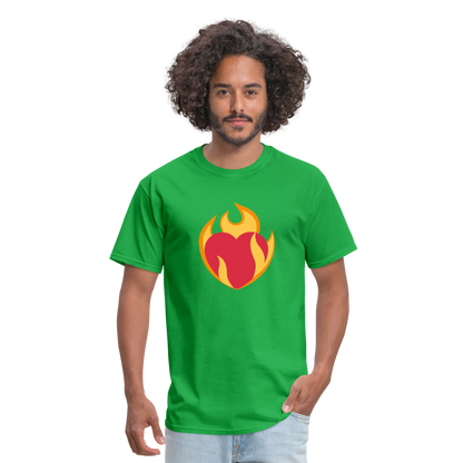 ❤️‍🔥 Heart on Fire (Twemoji) Unisex Classic T-Shirt - bright green