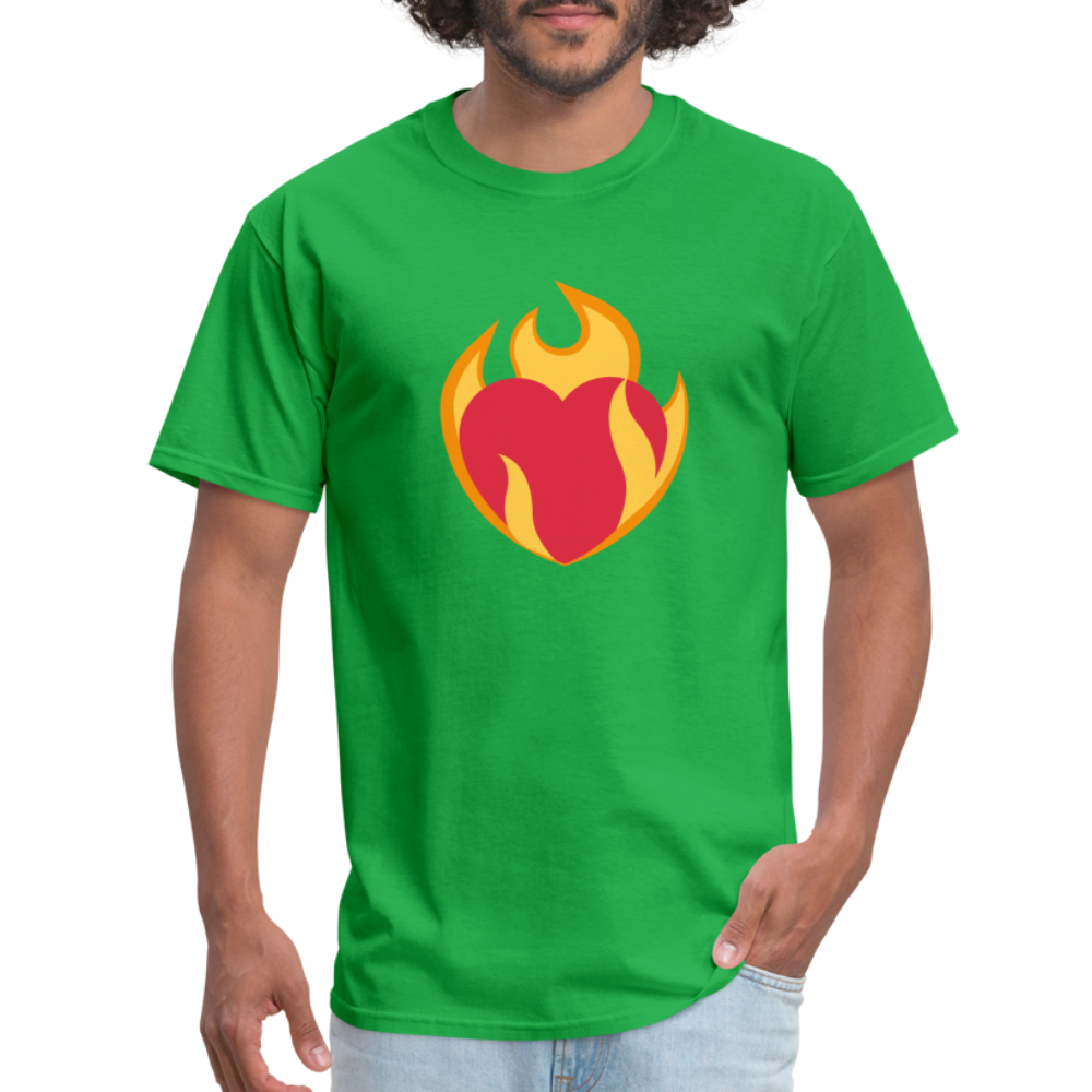 ❤️‍🔥 Heart on Fire (Twemoji) Unisex Classic T-Shirt - bright green