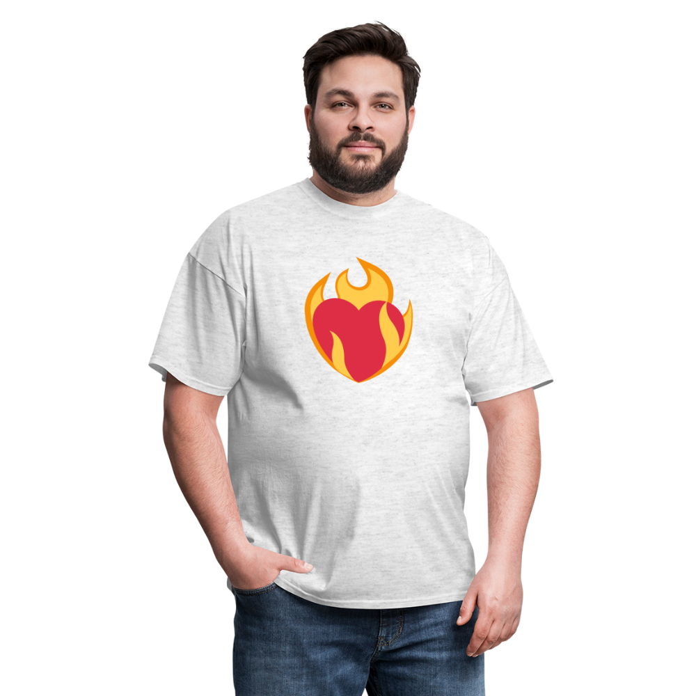 ❤️‍🔥 Heart on Fire (Twemoji) Unisex Classic T-Shirt - light heather gray