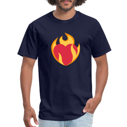 ❤️‍🔥 Heart on Fire (Twemoji) Unisex Classic T-Shirt - navy