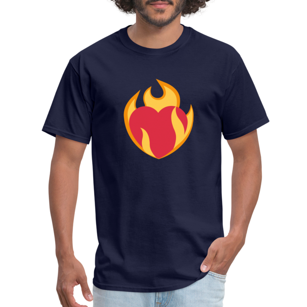 ❤️‍🔥 Heart on Fire (Twemoji) Unisex Classic T-Shirt - navy