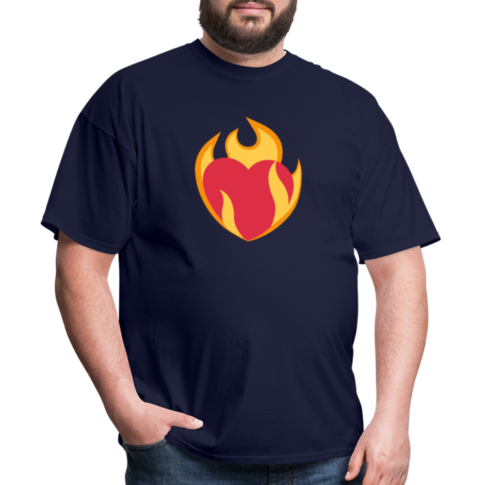 ❤️‍🔥 Heart on Fire (Twemoji) Unisex Classic T-Shirt - navy