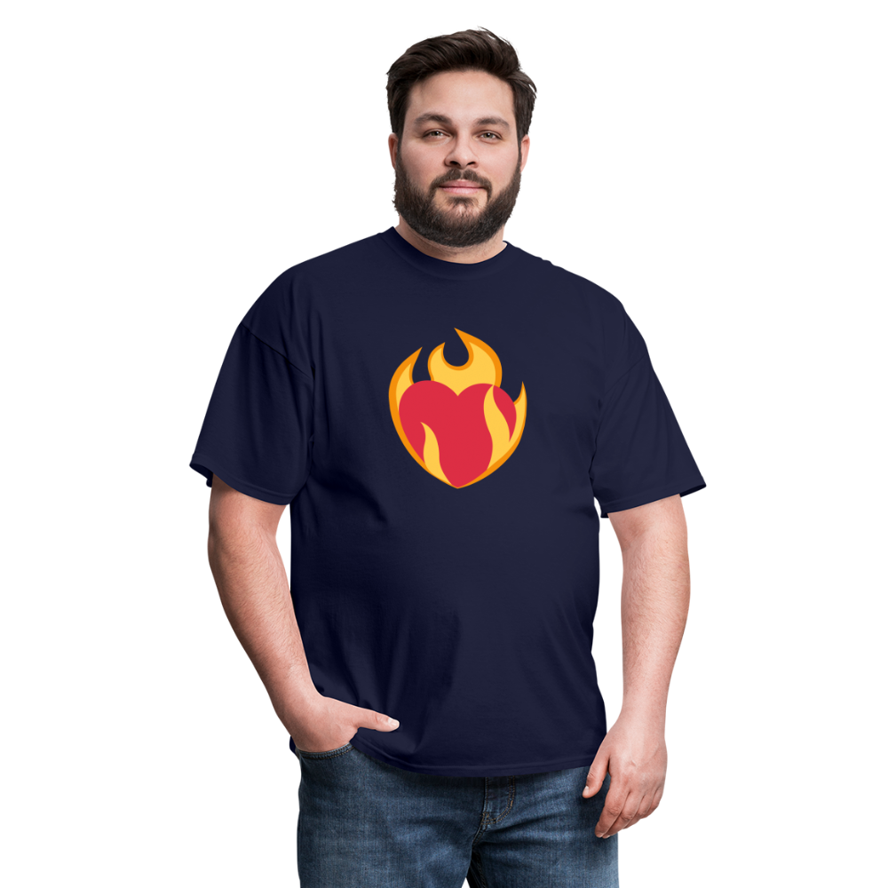 ❤️‍🔥 Heart on Fire (Twemoji) Unisex Classic T-Shirt - navy