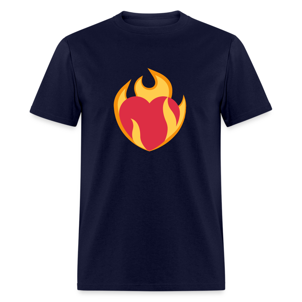 ❤️‍🔥 Heart on Fire (Twemoji) Unisex Classic T-Shirt - navy