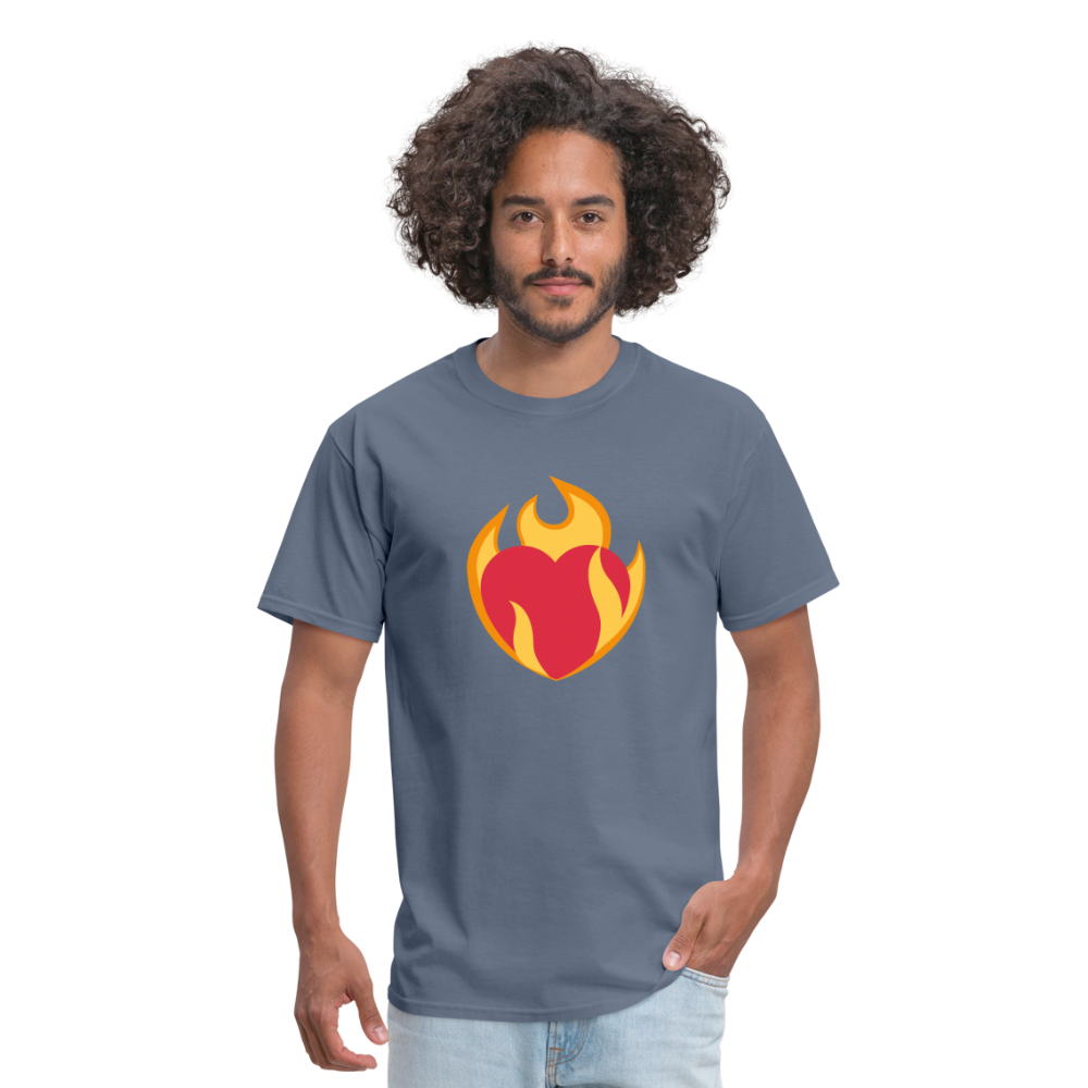 ❤️‍🔥 Heart on Fire (Twemoji) Unisex Classic T-Shirt - denim