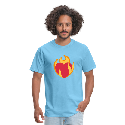 ❤️‍🔥 Heart on Fire (Twemoji) Unisex Classic T-Shirt - aquatic blue