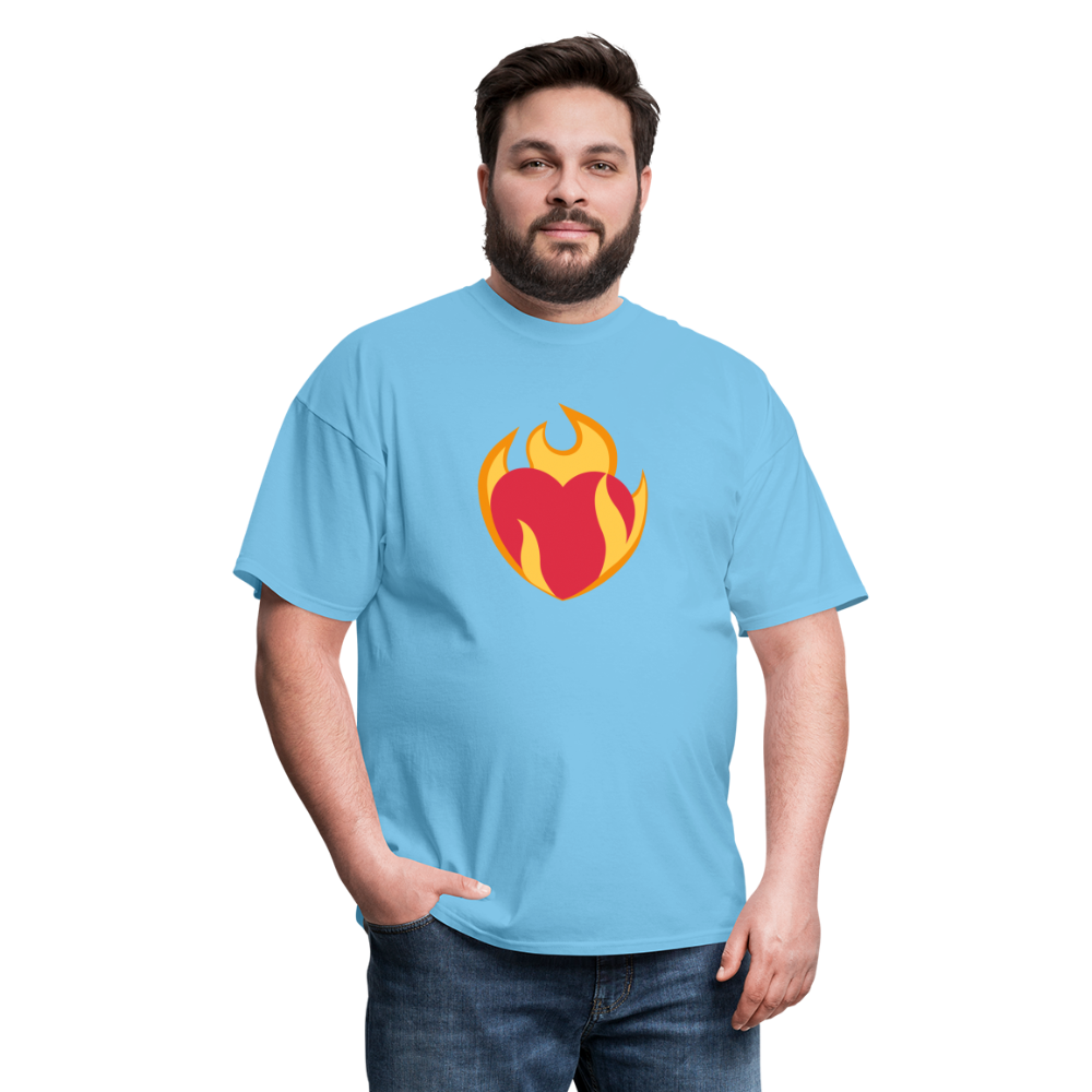 ❤️‍🔥 Heart on Fire (Twemoji) Unisex Classic T-Shirt - aquatic blue