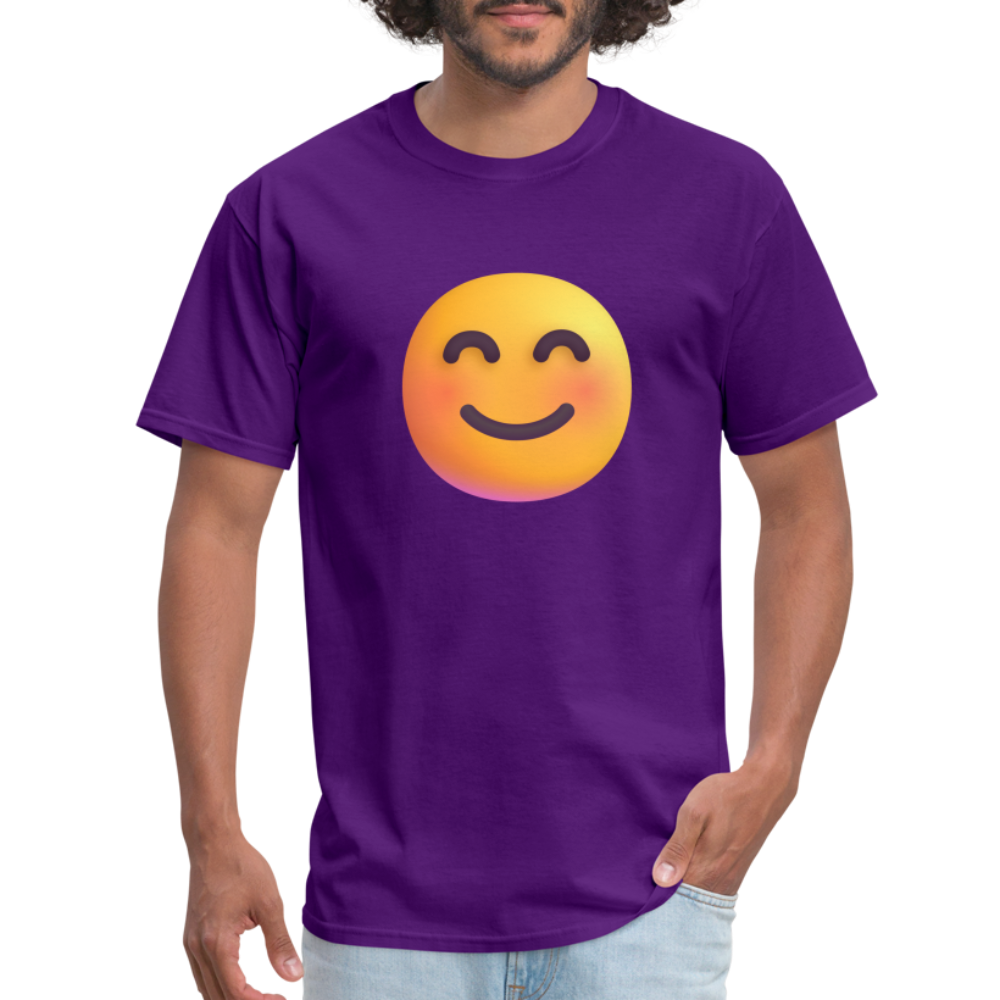 😊 Smiling Face with Smiling Eyes (Microsoft Fluent) Unisex Classic T-Shirt - purple