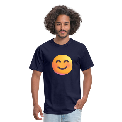 😊 Smiling Face with Smiling Eyes (Microsoft Fluent) Unisex Classic T-Shirt - navy