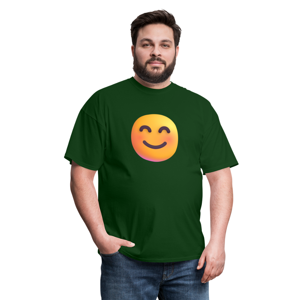 😊 Smiling Face with Smiling Eyes (Microsoft Fluent) Unisex Classic T-Shirt - forest green