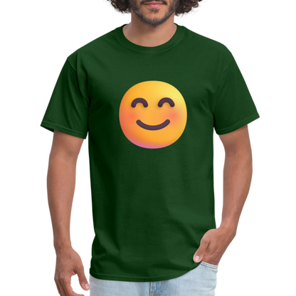 😊 Smiling Face with Smiling Eyes (Microsoft Fluent) Unisex Classic T-Shirt - forest green