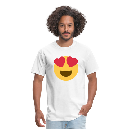 😍 Smiling Face with Heart-Eyes (Twemoji) Unisex Classic T-Shirt - white
