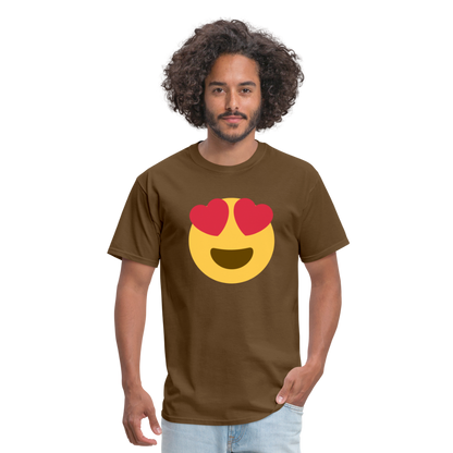 😍 Smiling Face with Heart-Eyes (Twemoji) Unisex Classic T-Shirt - brown