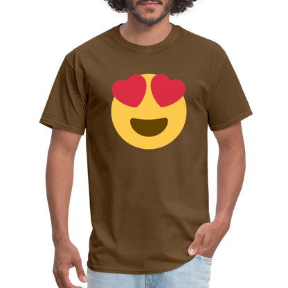 😍 Smiling Face with Heart-Eyes (Twemoji) Unisex Classic T-Shirt - brown