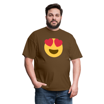 😍 Smiling Face with Heart-Eyes (Twemoji) Unisex Classic T-Shirt - brown