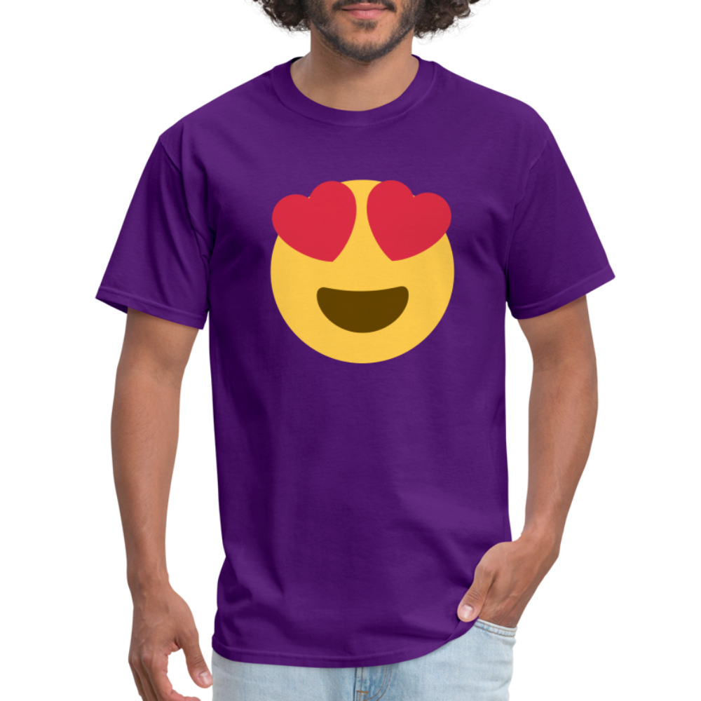 😍 Smiling Face with Heart-Eyes (Twemoji) Unisex Classic T-Shirt - purple