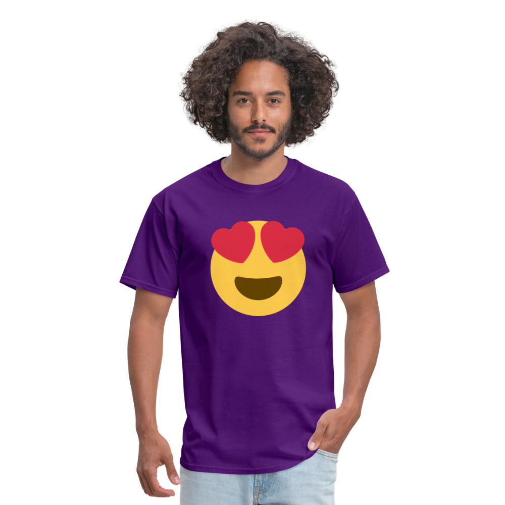 😍 Smiling Face with Heart-Eyes (Twemoji) Unisex Classic T-Shirt - purple