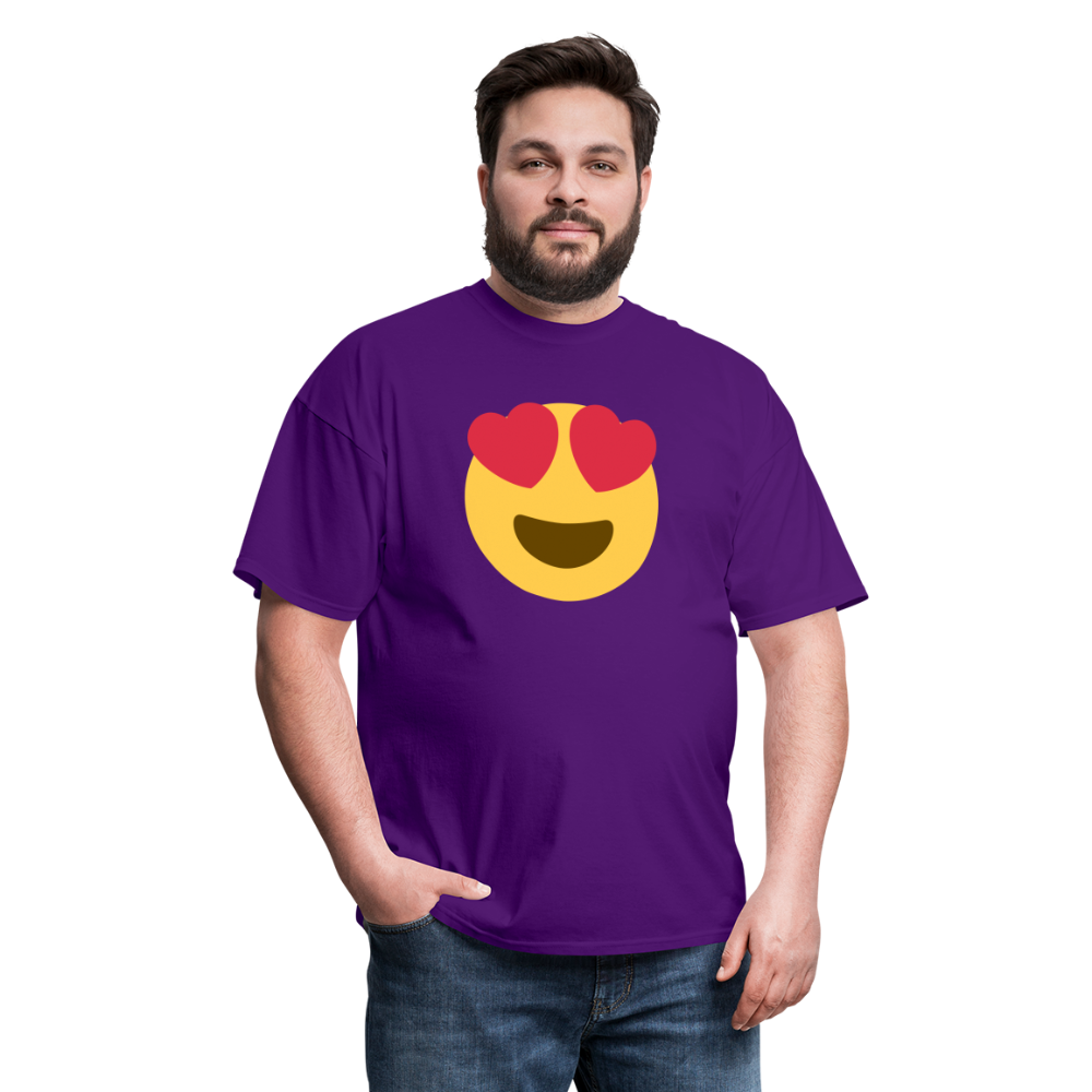 😍 Smiling Face with Heart-Eyes (Twemoji) Unisex Classic T-Shirt - purple