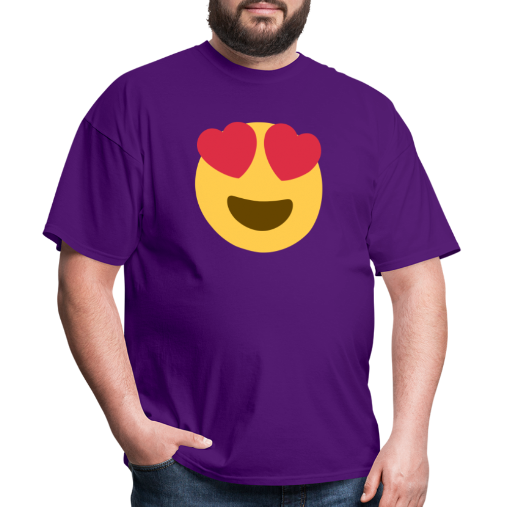 😍 Smiling Face with Heart-Eyes (Twemoji) Unisex Classic T-Shirt - purple