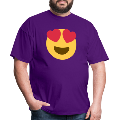 😍 Smiling Face with Heart-Eyes (Twemoji) Unisex Classic T-Shirt - purple