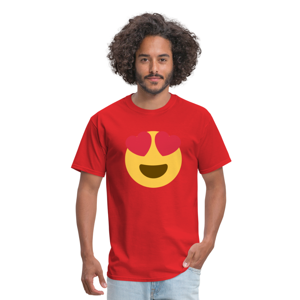 😍 Smiling Face with Heart-Eyes (Twemoji) Unisex Classic T-Shirt - red