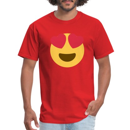 😍 Smiling Face with Heart-Eyes (Twemoji) Unisex Classic T-Shirt - red