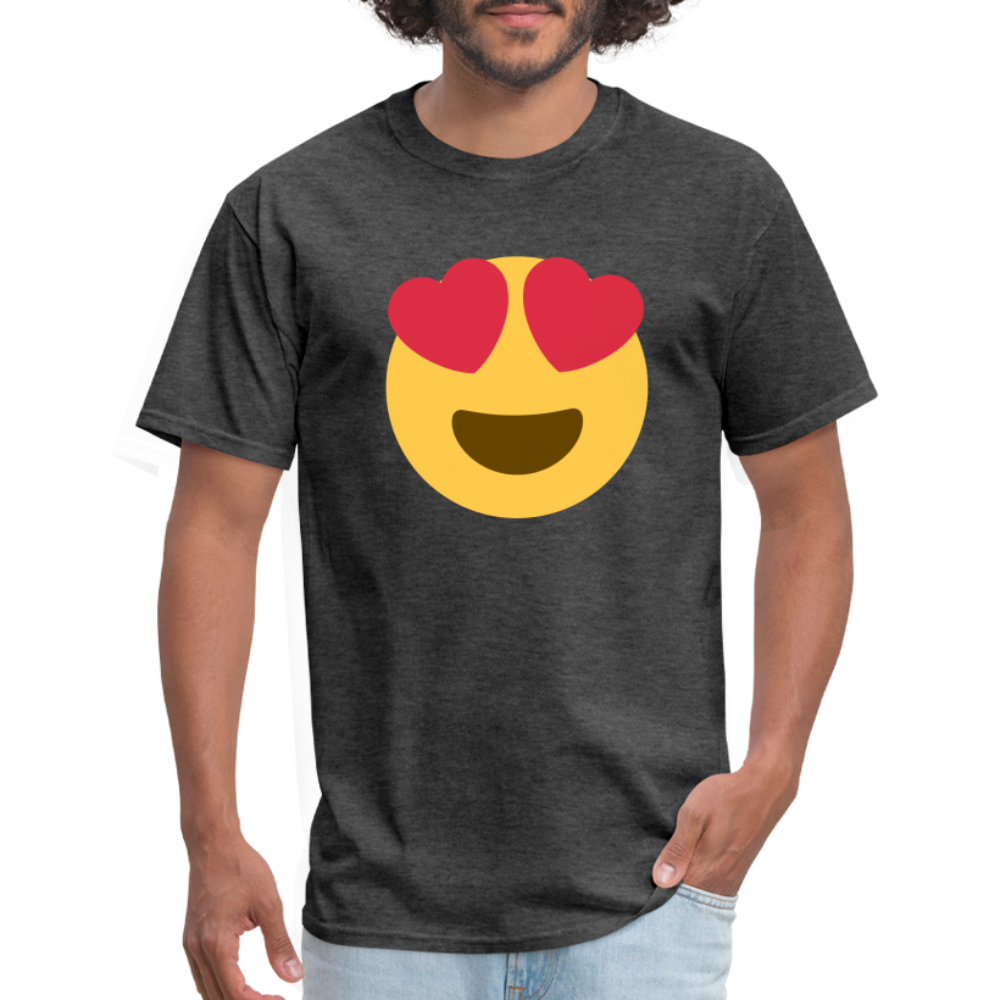 😍 Smiling Face with Heart-Eyes (Twemoji) Unisex Classic T-Shirt - heather black