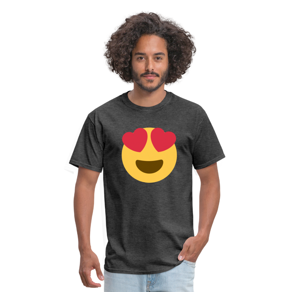 😍 Smiling Face with Heart-Eyes (Twemoji) Unisex Classic T-Shirt - heather black