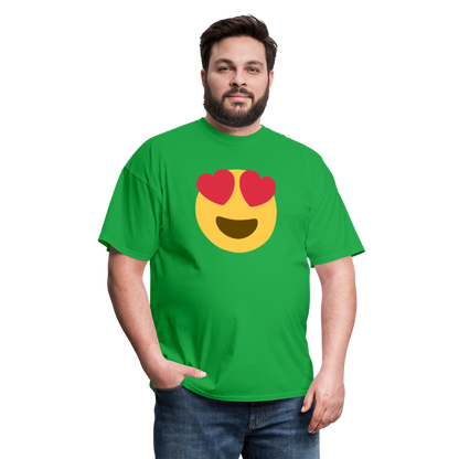 😍 Smiling Face with Heart-Eyes (Twemoji) Unisex Classic T-Shirt - bright green