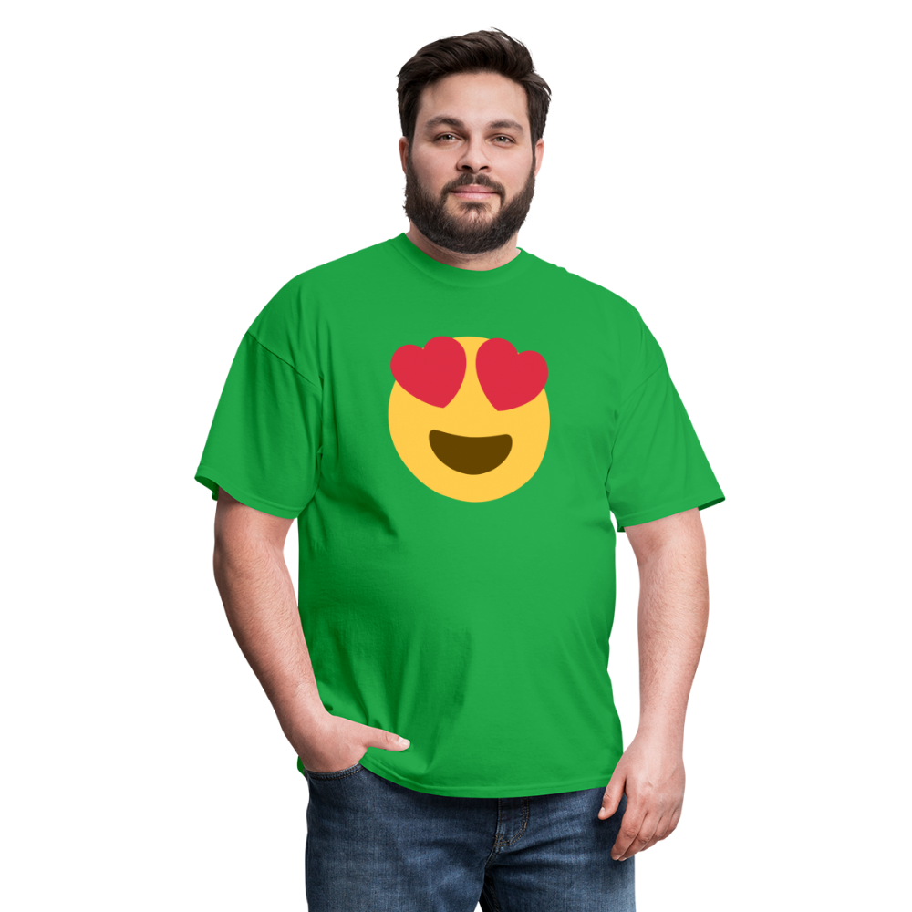 😍 Smiling Face with Heart-Eyes (Twemoji) Unisex Classic T-Shirt - bright green