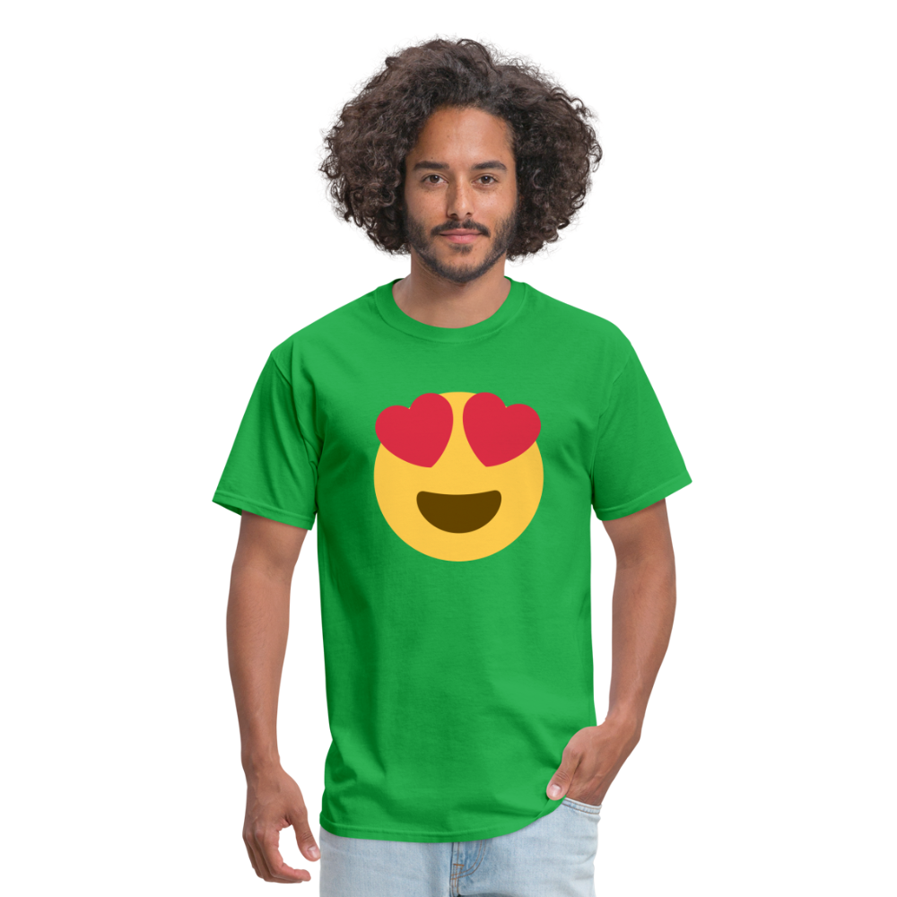 😍 Smiling Face with Heart-Eyes (Twemoji) Unisex Classic T-Shirt - bright green