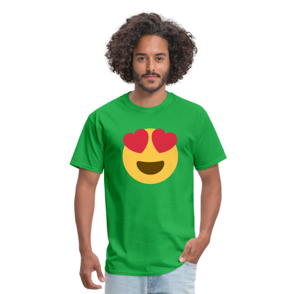 😍 Smiling Face with Heart-Eyes (Twemoji) Unisex Classic T-Shirt - bright green