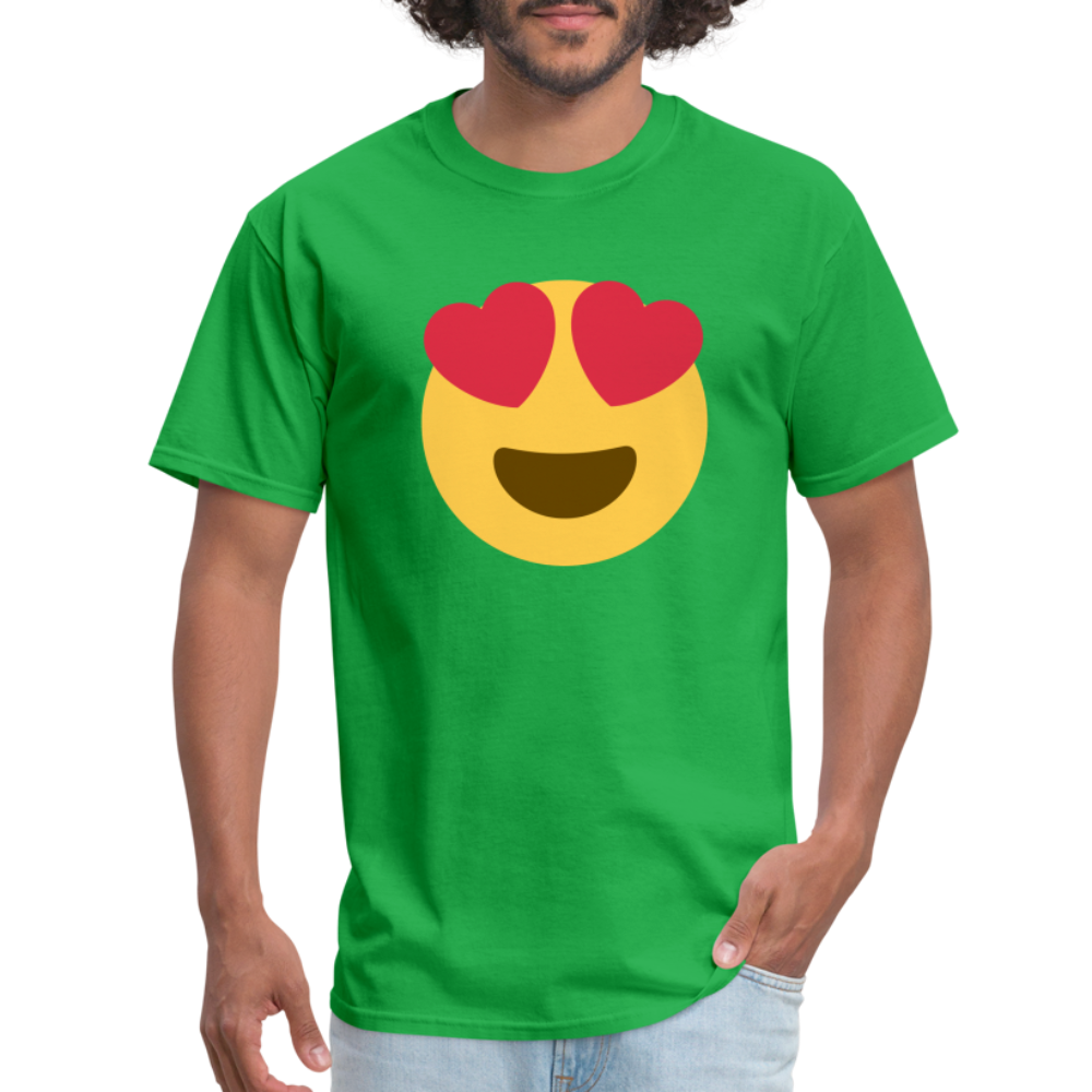 😍 Smiling Face with Heart-Eyes (Twemoji) Unisex Classic T-Shirt - bright green