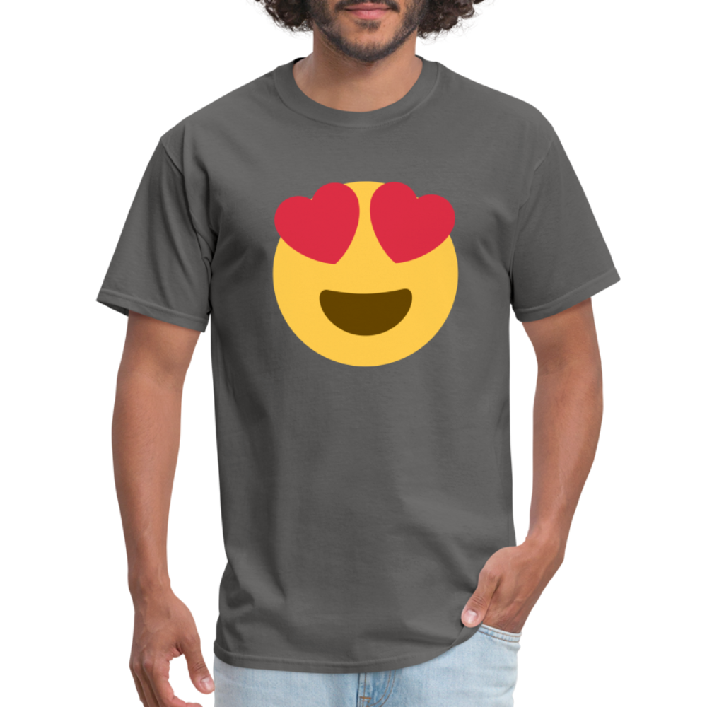 😍 Smiling Face with Heart-Eyes (Twemoji) Unisex Classic T-Shirt - charcoal