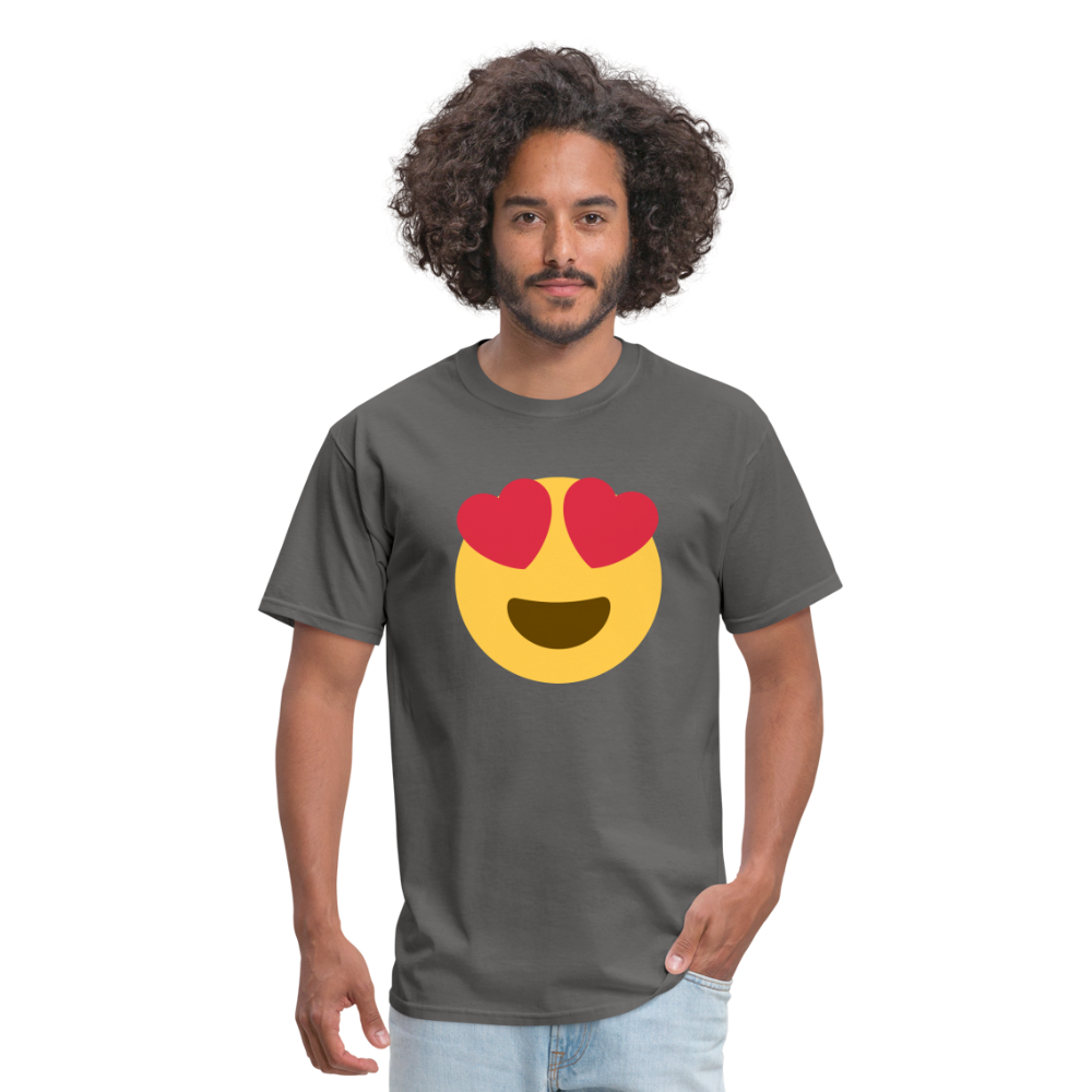 😍 Smiling Face with Heart-Eyes (Twemoji) Unisex Classic T-Shirt - charcoal