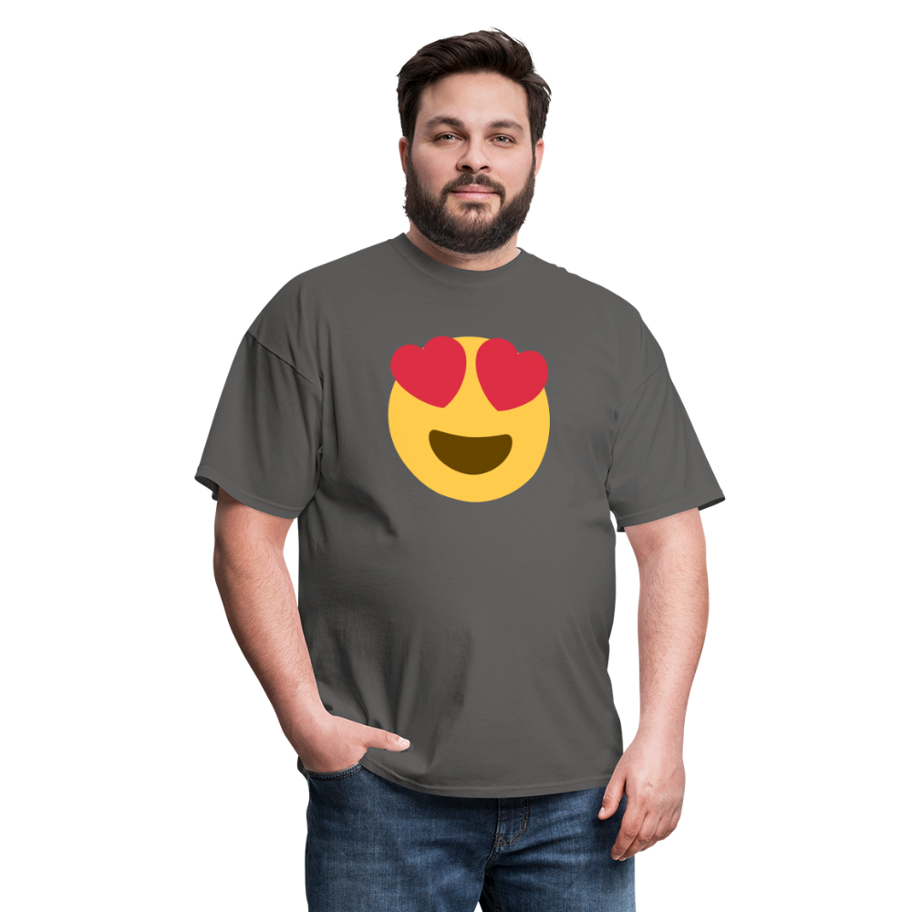 😍 Smiling Face with Heart-Eyes (Twemoji) Unisex Classic T-Shirt - charcoal