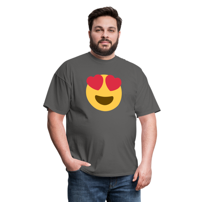 😍 Smiling Face with Heart-Eyes (Twemoji) Unisex Classic T-Shirt - charcoal